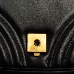 مملوكة مسبقًا Gucci Black Matelassé Leather Mini GG Marmont Shoulder Bag