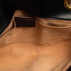 مملوكة مسبقًا Gucci Black Matelassé Leather Mini GG Marmont Shoulder Bag