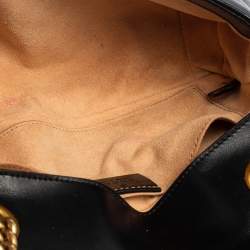 مملوكة مسبقًا Gucci Black Matelassé Leather Mini GG Marmont Shoulder Bag
