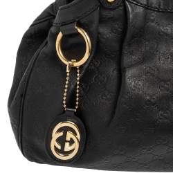 مملوكة مسبقًا حقيبة يد توتس غوتشى سوكى جلد غوتشيسيما أسود متوسطة 