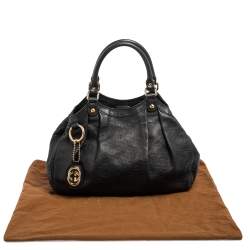 مملوكة مسبقًا حقيبة يد توتس غوتشى سوكى جلد غوتشيسيما أسود متوسطة 