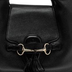 Pre Owned حقيبة هوبو غوتشي ايميلي جلد أسود متوسطة