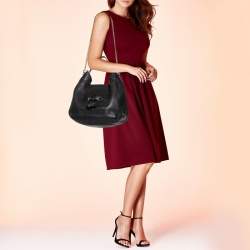 Pre Owned حقيبة هوبو غوتشي ايميلي جلد أسود متوسطة