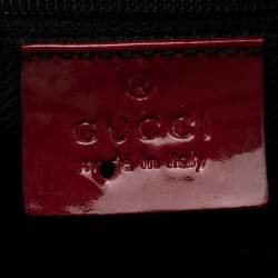 Pre Owned Gucci Red GG Canvas and Patent Leather Shoulder Bag