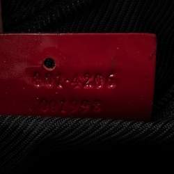 Pre Owned Gucci Red GG Canvas and Patent Leather Shoulder Bag