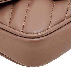 Pre Owned Gucci Beige Leather GG Marmont Chain Coin Purse