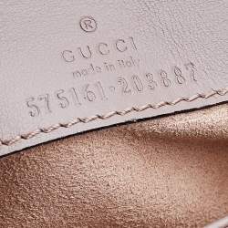 Pre Owned Gucci Beige Leather GG Marmont Chain Coin Purse