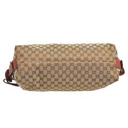 Pre Owned Gucci Beige GG Canvas and Leather Medium Bamboo Bar Shoulder Bag