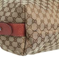 Pre Owned Gucci Beige GG Canvas and Leather Medium Bamboo Bar Shoulder Bag
