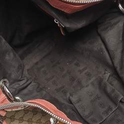 Pre Owned Gucci Beige GG Canvas and Leather Medium Bamboo Bar Shoulder Bag