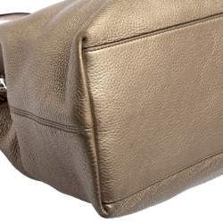 مملوكة مسبقًا حقيبة كتف غوتشي سوهو جلد ذهبي فاتح متوسطة