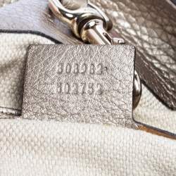 مملوكة مسبقًا حقيبة كتف غوتشي سوهو جلد ذهبي فاتح متوسطة