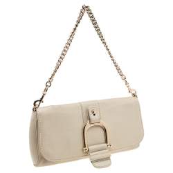 Pre Owned Gucci Cream Leather Greenwich Shoulder Bag