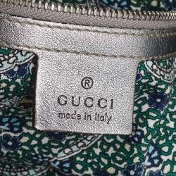 Pre Owned Gucci Silver Leather Large Babouska Indy Hobo