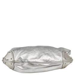 Pre Owned Gucci Silver Leather Large Babouska Indy Hobo