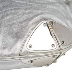 Pre Owned Gucci Silver Leather Large Babouska Indy Hobo