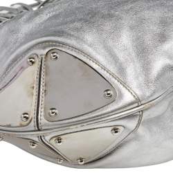 Pre Owned Gucci Silver Leather Large Babouska Indy Hobo