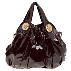 Gucci Burgundy Patent Leather Large Hysteria Tote