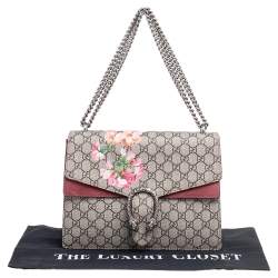 Pre Owned حقيبة كتف غوتشي ديونيسوس سويدي وكانفاس GG سوبريم بيج / أحمر داكن