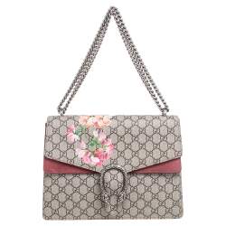 Pre Owned حقيبة كتف غوتشي ديونيسوس سويدي وكانفاس GG سوبريم بيج / أحمر داكن