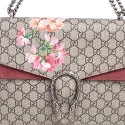 Pre Owned حقيبة كتف غوتشي ديونيسوس سويدي وكانفاس GG سوبريم بيج / أحمر داكن