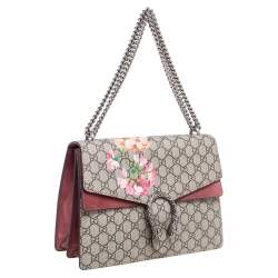 Pre Owned حقيبة كتف غوتشي ديونيسوس سويدي وكانفاس GG سوبريم بيج / أحمر داكن