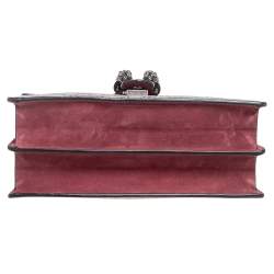 Pre Owned حقيبة كتف غوتشي ديونيسوس سويدي وكانفاس GG سوبريم بيج / أحمر داكن