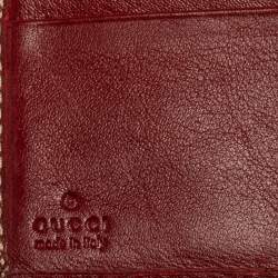 Pre Owned محفظة غوتشي فرنش جي متشابك جلد وكانفاس جي جي أحمر/ بيج