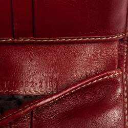 Pre Owned محفظة غوتشي فرنش جي متشابك جلد وكانفاس جي جي أحمر/ بيج