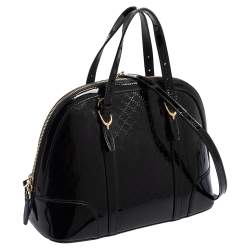 Pre Owned Gucci Black Microguccissima Patent Leather Small Nice Bag