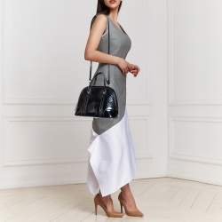 Pre Owned Gucci Black Microguccissima Patent Leather Small Nice Bag