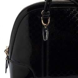 Pre Owned Gucci Black Microguccissima Patent Leather Small Nice Bag