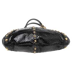 مملوكة مسبقًا Gucci Black Python Studded Babouska Tote