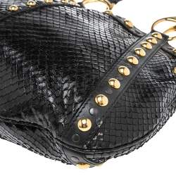 مملوكة مسبقًا Gucci Black Python Studded Babouska Tote