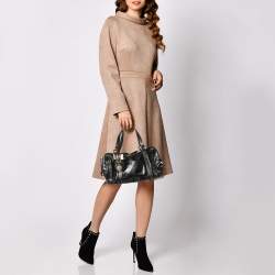 Pre Owned Gucci Black Leather Duchessa Boston Bag