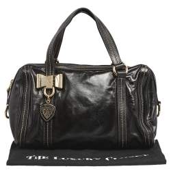 Pre Owned Gucci Black Leather Duchessa Boston Bag