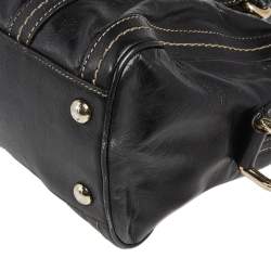 Pre Owned Gucci Black Leather Duchessa Boston Bag