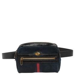 Gucci Black Suede and Patent Leather GG Ophidia Belt Bag Gucci TLC