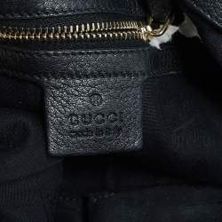 Pre Owned Gucci Black Leather New Jackie Bamboo Hobo