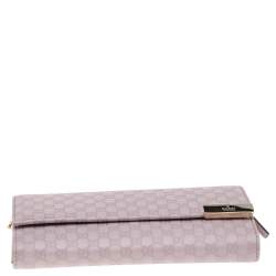 Pre Owned Gucci Lilac Microguccissima Leather Wallet on Chain