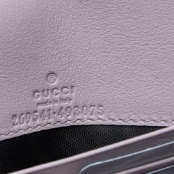 Pre Owned Gucci Lilac Microguccissima Leather Wallet on Chain