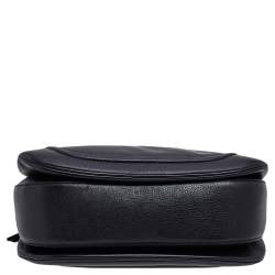 مملوكة مسبقًا حقيبة غوتشي نيو بامبو جلد أسود بشراشيب بيد علوية