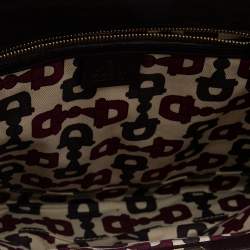 Pre Owned حقيبة ساتشل غوتشي إندي شراشيب بامبو جلد غوتشيسيما بني