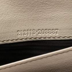 Gucci White/Beige GG Canvas and Leather G Bit Flap Continental Wallet