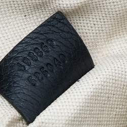 Pre Owned Gucci Black Pebbled Leather Logo Web Belt Bag