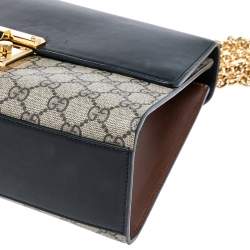 Pre Owned حقيبة كتف غوتشي جلد وكانفاس GG سوبريم ثلاثي اللون  متوسطة بقفل