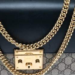 Pre Owned حقيبة كتف غوتشي جلد وكانفاس GG سوبريم ثلاثي اللون متوسطة بقفل