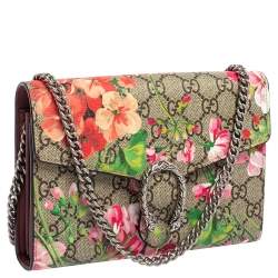 Pre Owned محفظة بسلسلة غوتشي كانفاس جي جي سوبريم متعدد الألوان مورد مزين ديونيسوس 