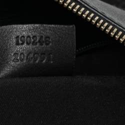 Pre Owned Gucci Black/Navy Blue GG Canvas and Leather D-Ring Tote
