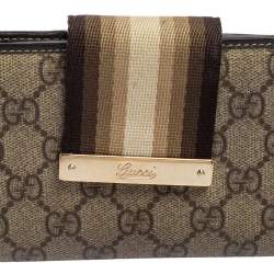 Gucci Beige GG Supreme Canvas Vintage Web Continental Wallet